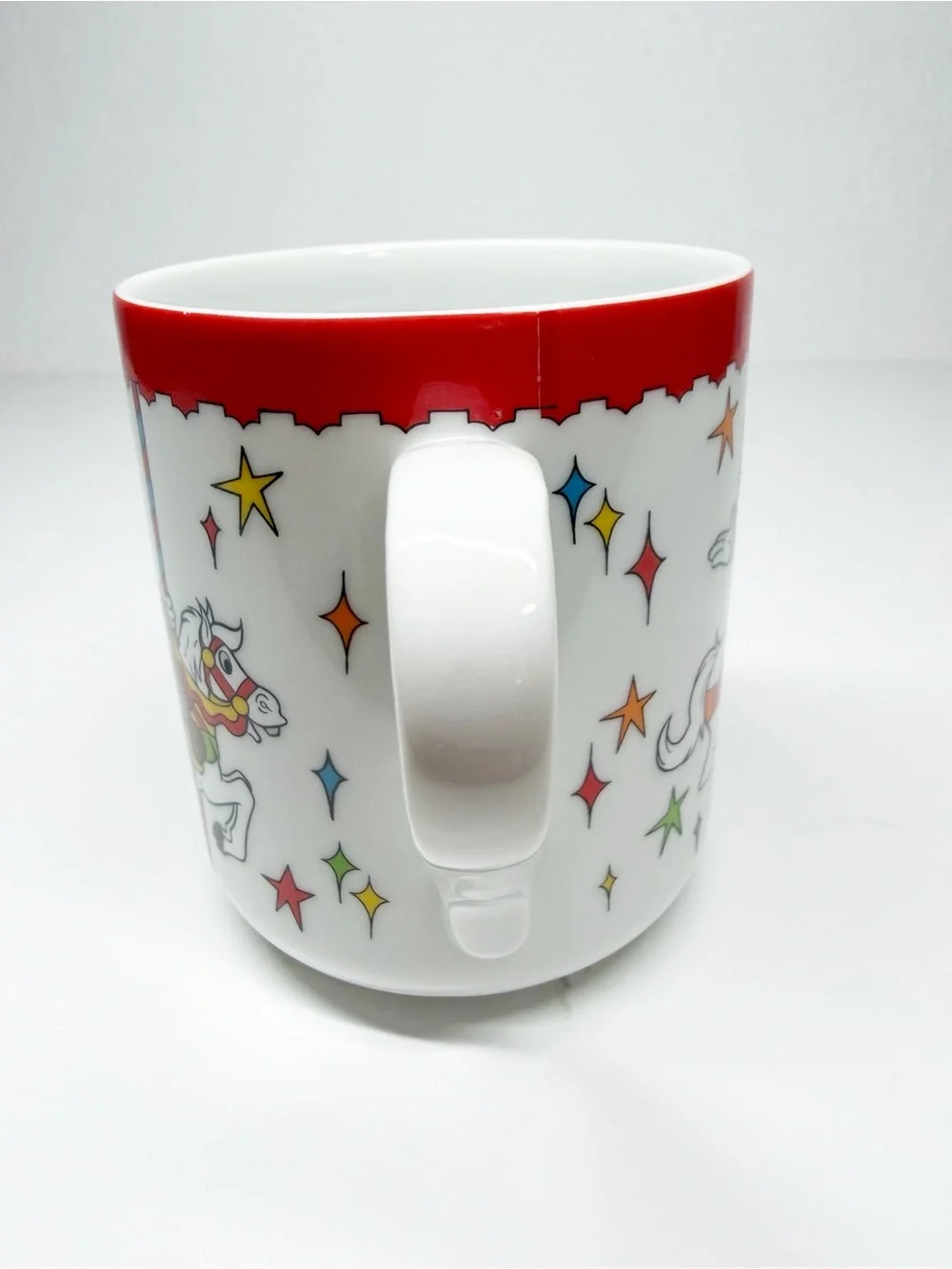 Vintage Japan Disney Mickey Minnie Donald Carousel Merry Go Round Mug